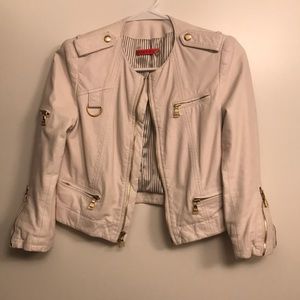 Alice and Olivia Leather Jacket w/ Gold Detailing